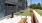 outdoor pet area with drinking fountains and benches to sit