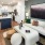 a living room with a large tv