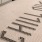 a room with a white floor and black lettering