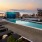 a large swimming pool in a city